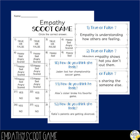 Empathy BUNDLE Elementary School Counseling Games, Activities, and Lessons