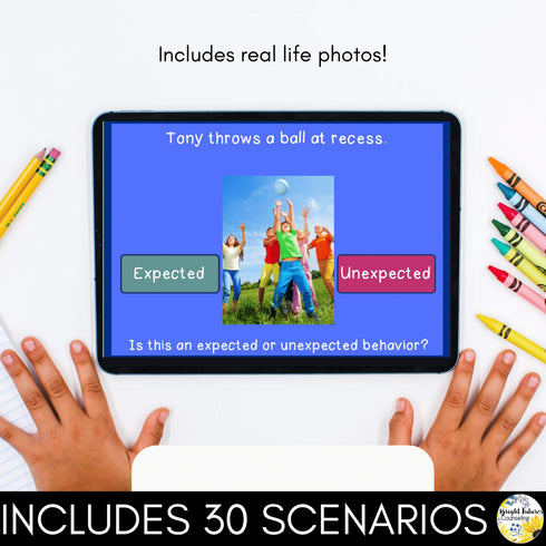 Expected Vs Unexpected Behaviors - Behavior Management Social Skills Boom Cards