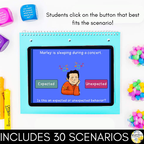 Expected Vs Unexpected Behaviors - Behavior Management Social Skills Boom Cards
