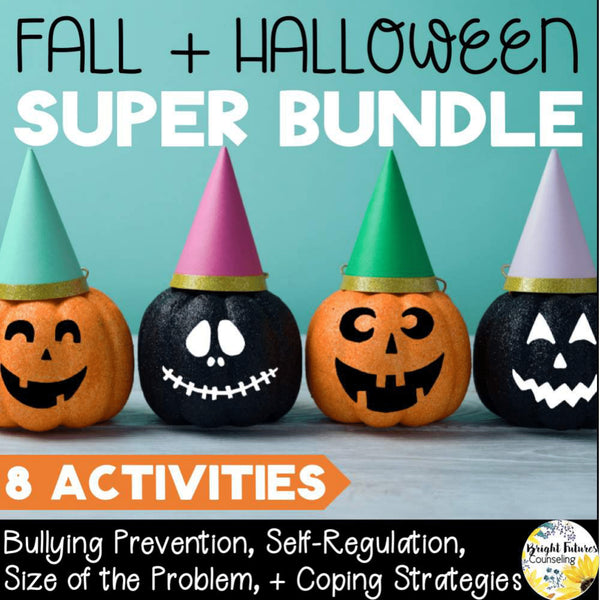 Fall Counseling Super Bundle with Fall and Halloween SEL Counseling Activities