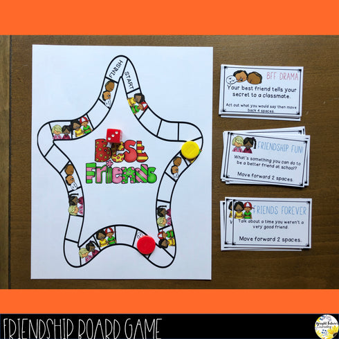 Friendship Board Game - School Counseling Friendship Game with Digital Version
