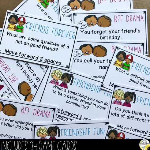 Friendship Board Game - School Counseling Friendship Game with Digital Version