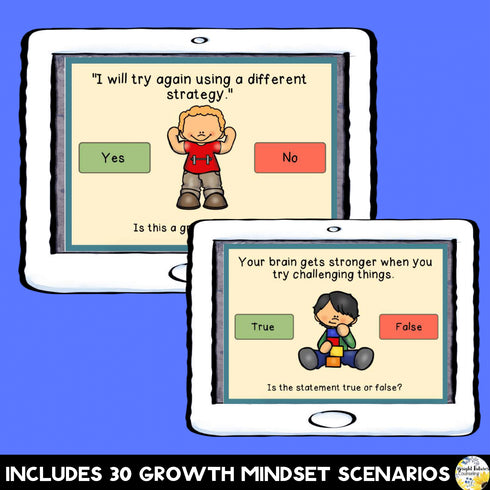 Growth Mindset BOOM CARDS - Digital Perseverance and Growth Mindset Activity