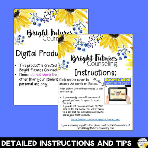 Growth Mindset BOOM CARDS - Digital Perseverance and Growth Mindset Activity