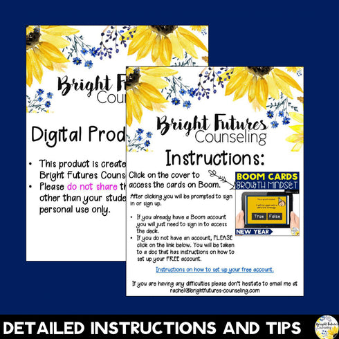 Growth Mindset vs. Fixed Mindset New Year Themed Boom Cards Digital Activity