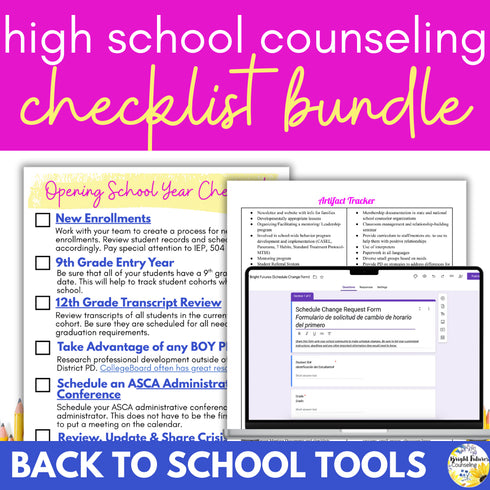 High School Counseling Checklists - High School Counselors Office Planning Tools