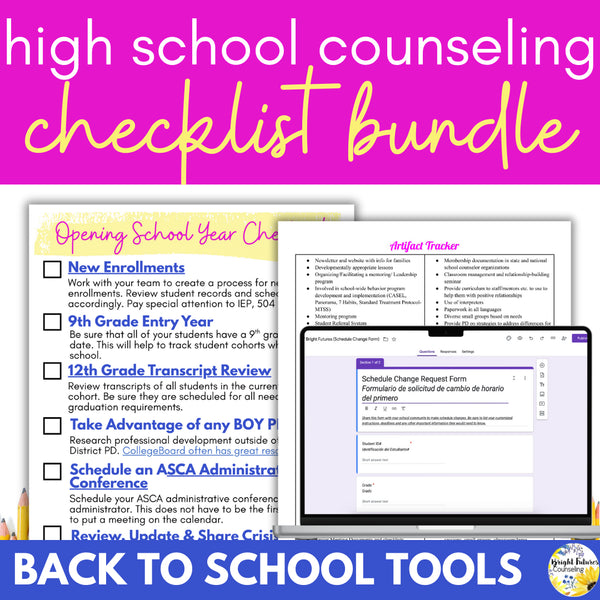 High School Counseling Checklists - High School Counselors Office Planning Tools