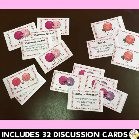 Healthy vs. Unhealthy Friendships and Relationships Valentine's Discussion Cards