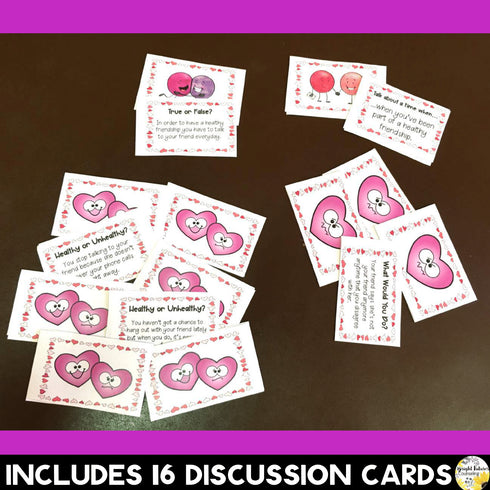 Friendships Discussion Cards - Healthy vs. Unhealthy Valentine's Day Cards