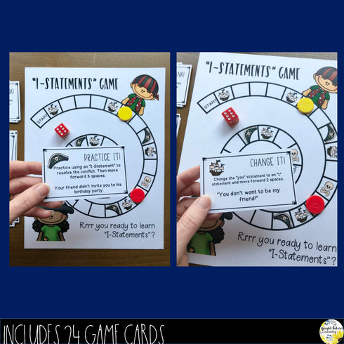 I-Statements School Counseling Board Game with Digital Version