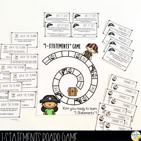 I-Statements School Counseling Board Game with Digital Version