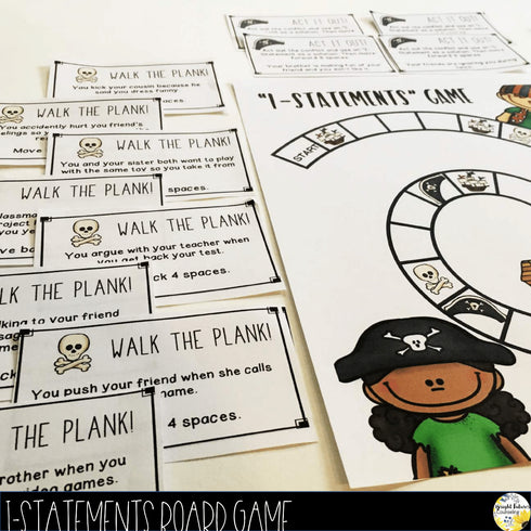 I-Statements School Counseling Board Game with Digital Version
