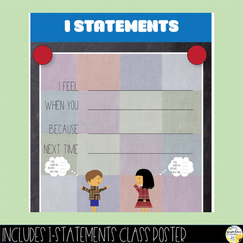 I-Statements School Counseling Social Skills BUNDLE