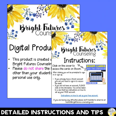 Meet the Counselor Game Show BOOM CARDS - Digital School Counseling Game