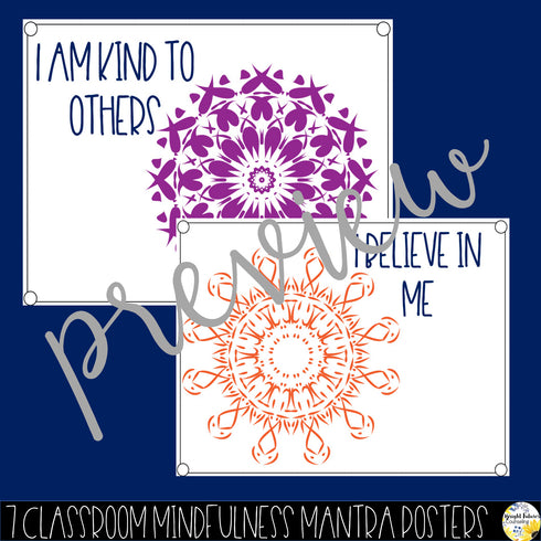Mindful Mandala Mantras - Counseling Office and Classroom Decor