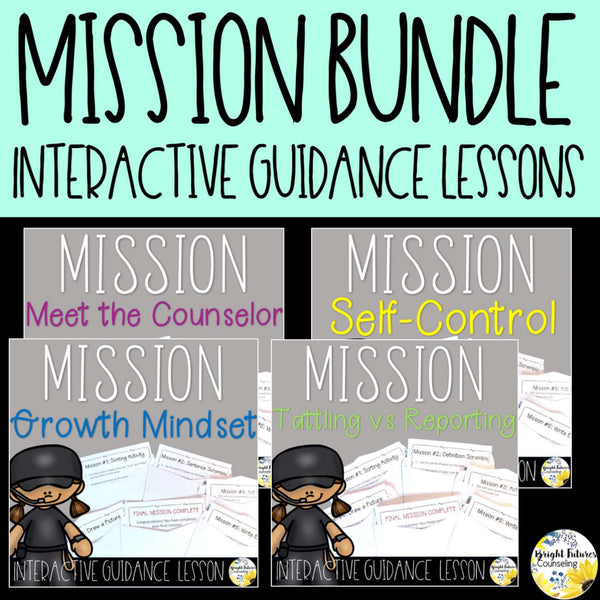 Interactive Classroom Guidance Lesson BUNDLE Escape Room Style Mission Series