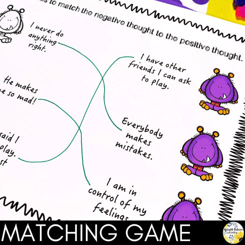 Changing Negative Thought Patterns: Negative Thought Monster Counseling Activity