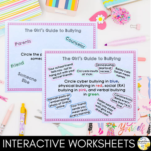Relational Aggression and Bullying Counseling Activities Girls Guide to Bullying