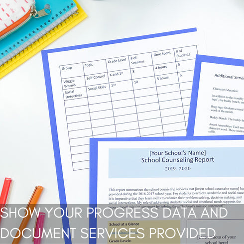 School Counseling EDITABLE End of the Year Report