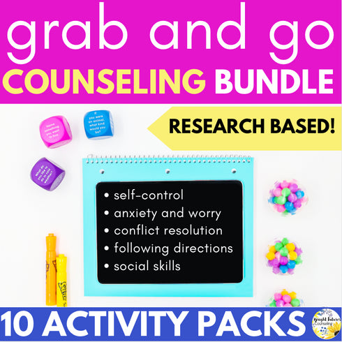 Grab-And-Go Research-Based School Counseling Lessons, Games, & Activities BUNDLE