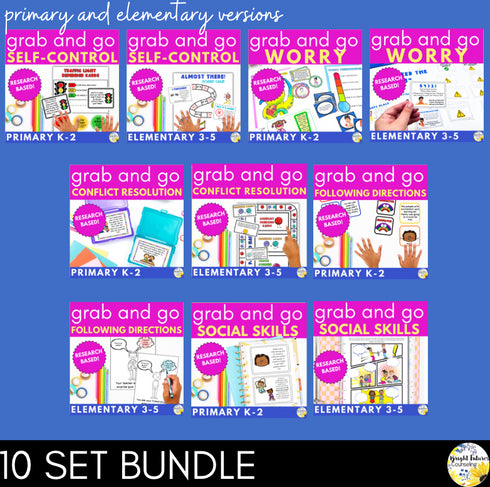 Grab-And-Go Research-Based School Counseling Lessons, Games, & Activities BUNDLE