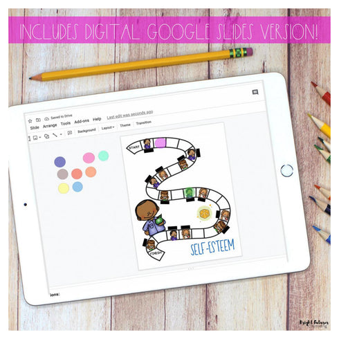 Self-Esteem Board Game - School Counseling Game with Digital Version