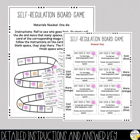 Self-Regulation Board Game School Counseling Game for Coping Strategies