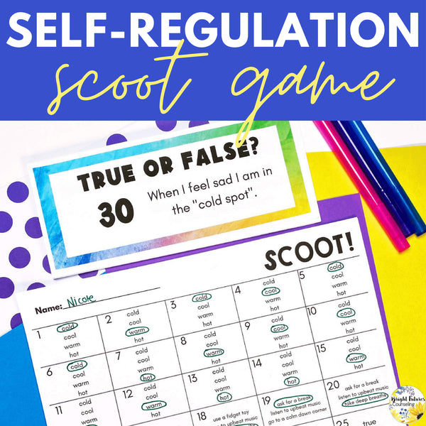 Self-Regulation Scoot Game - Elementary School Counseling Game