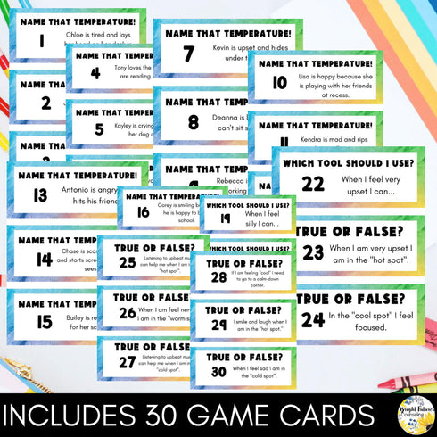 Self-Regulation Scoot Game - Elementary School Counseling Game