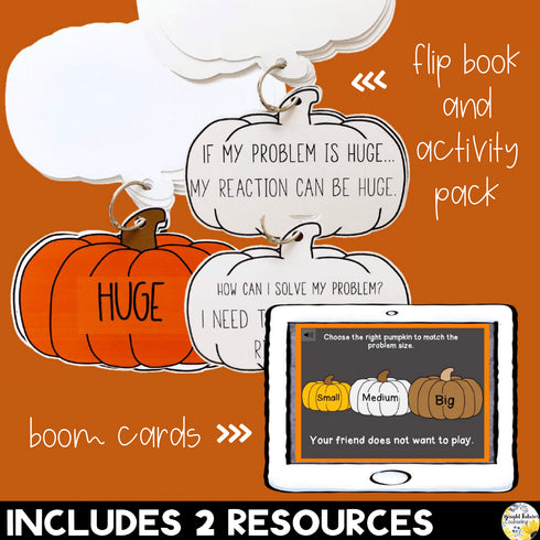 Size of the Problem Pumpkins Fall Bundle + SEL Fall Boom Cards Digital Game