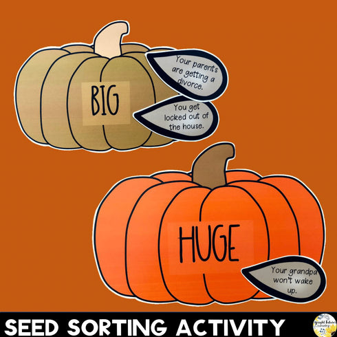 Size of the Problem Pumpkins Fall Bundle + SEL Fall Boom Cards Digital Game