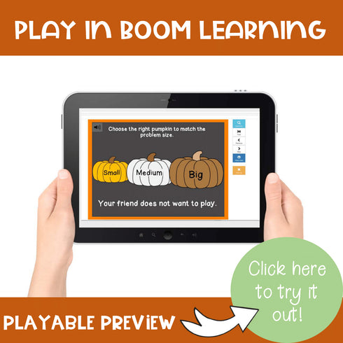 Size of the Problem Pumpkins Fall Bundle + SEL Fall Boom Cards Digital Game