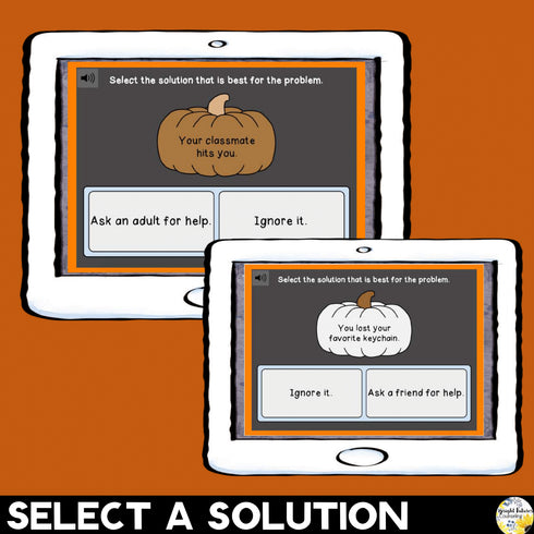 Size of the Problem Pumpkins Fall Bundle + SEL Fall Boom Cards Digital Game