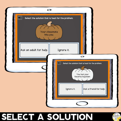 Size of the Problem Pumpkins Fall SEL Activity - Boom Cards Fall Game