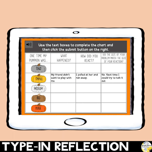 Size of the Problem Pumpkins Fall SEL Activity - Boom Cards Fall Game