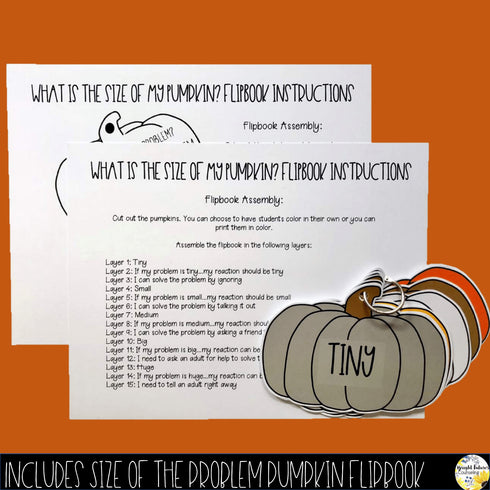 Size of the Problem Pumpkins Flip Book + Fall Themed Self-Regulation Activities