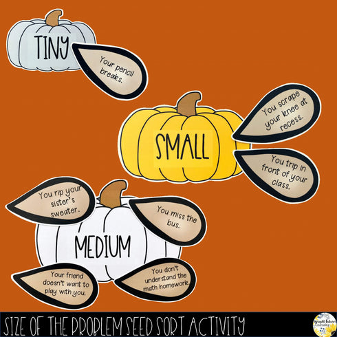 Size of the Problem Pumpkins Flip Book + Fall Themed Self-Regulation Activities