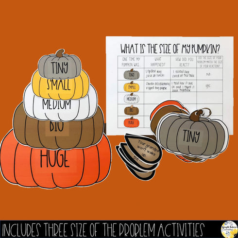 Size of the Problem Pumpkins Flip Book + Fall Themed Self-Regulation Activities