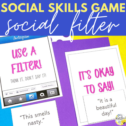 Social Skills Elementary Counseling SEL Game - Social Filters: Print & Digital