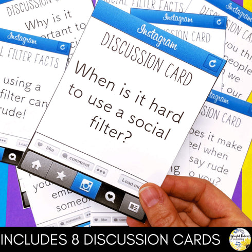 Social Skills Elementary Counseling SEL Game - Social Filters: Print & Digital