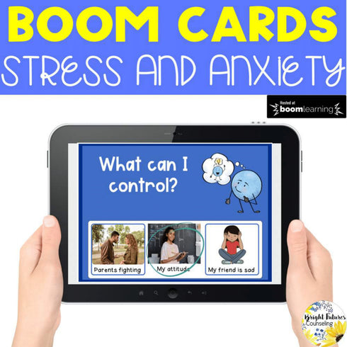 Stress and Anxiety Boom Cards Digital Game: Learn to Reduce Stress & Shift Focus