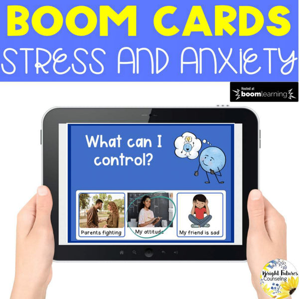 Stress and Anxiety Boom Cards Digital Game: Learn to Reduce Stress & Shift Focus