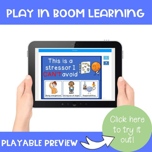 Stress and Anxiety Boom Cards Digital Game: Learn to Reduce Stress & Shift Focus