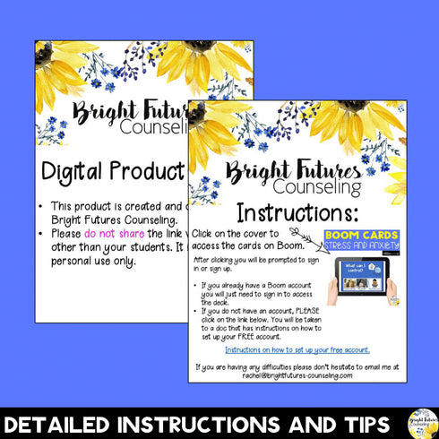 Stress and Anxiety Boom Cards Digital Game: Learn to Reduce Stress & Shift Focus