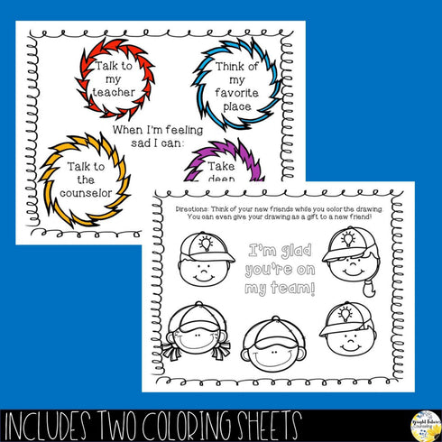 Separation Anxiety Activity Pack for New Students Team Brave Beginners