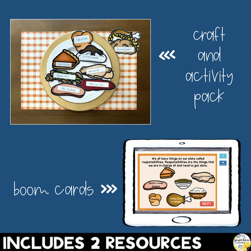 Thanksgiving Responsibility Bundle + Distance Learning SEL Boom Cards