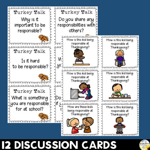 Thanksgiving Responsibility Bundle + Distance Learning SEL Boom Cards