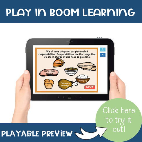 Thanksgiving Responsibility Bundle + Distance Learning SEL Boom Cards