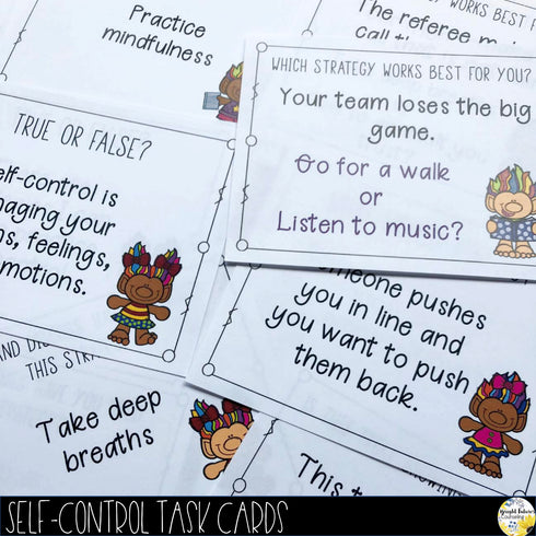Self-Control Task Cards Self-ConTROLLS Counseling Cards