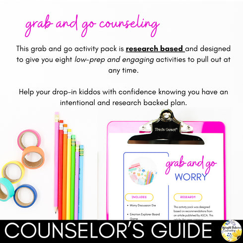 Worry and Anxiety Management - Coping Skills - Elementary Counseling Activities